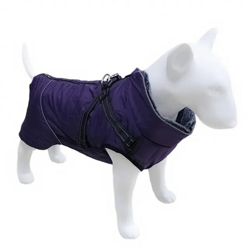 Veste imperméable pour grand chien avec harnais intégré, pensée pour la traction