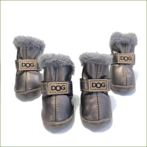 Chaussure Pour chien Chihuahua Antidérapantes Et Fourrées Argent / L