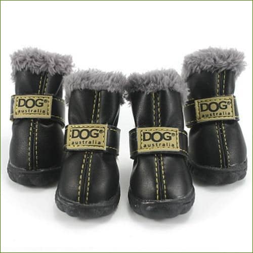 Chaussures Pour Chiens Fourrées Noir / S