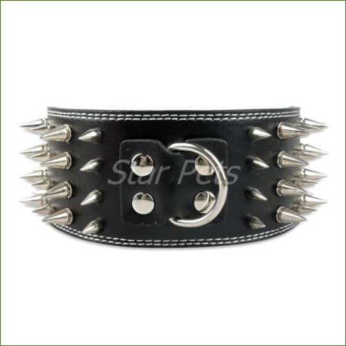 Collier Large Pilo 7.5Cm Avec Pointes Décoratives Noir / M