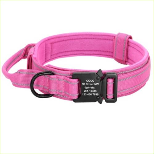 Collier militaire personnalisé au laser Rose / Xl