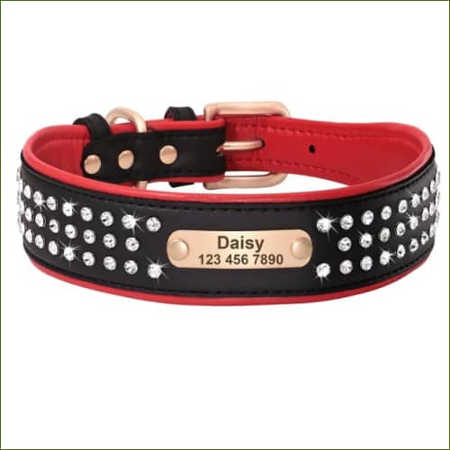 Colliers Pour Chiens Gravés En Strass Marron / Xl