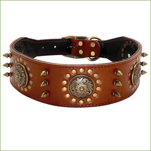 Collier pour gros chien haut de gamme en cuir design - Marron / XL-PEPERE SHOP