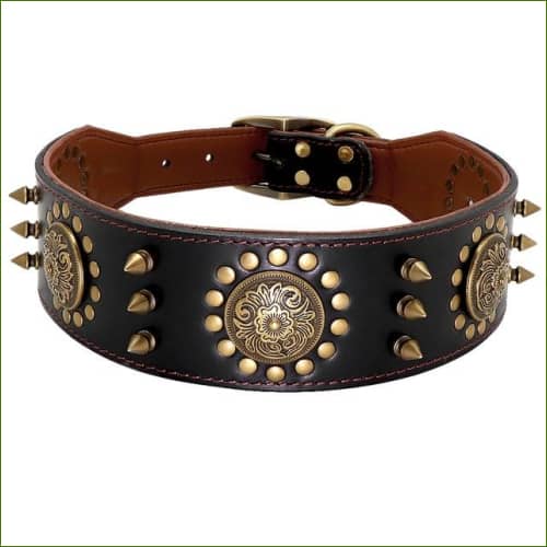 Collier pour gros chien haut de gamme en cuir design - Noir / XL-PEPERE SHOP