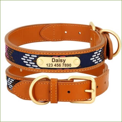 Colliers ethniques avec gravure Pour Chiens Marron / Xl