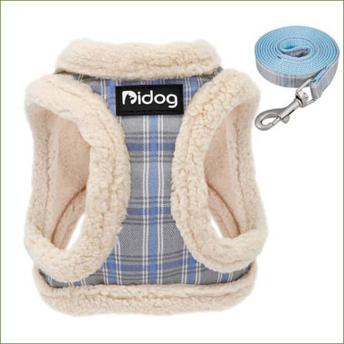 Harnais rembourré pour chihuahua avec sa laisse assortie - Bleu / XXS-PEPERE SHOP