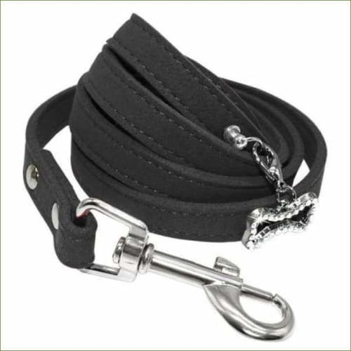 Laisse de chien en cuir de luxe noir