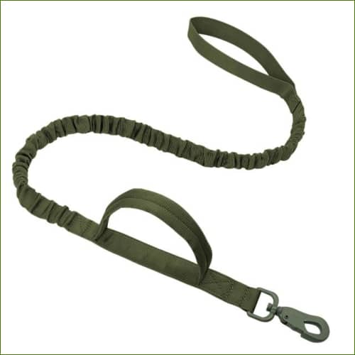 Laisse Militaire Avec Poignée Et Mousqueton 360 Kaki