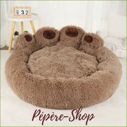 Couchage doux au design en forme de patte couleur marron