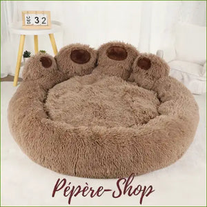 Couchage doux au design en forme de patte couleur marron