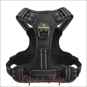 Harnais nylon ajustable, réfléchissant et anti traction pour chien
