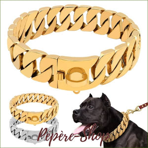 Collier en chaine pour chien type molosse pour promenade et dressage
