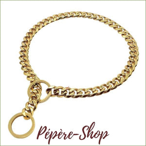 Collier martingale pour chien en chaine style molosse
