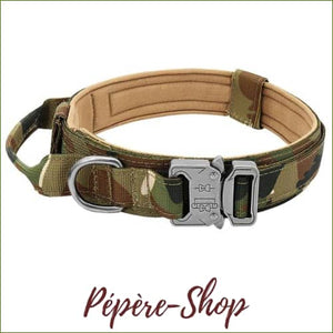 Collier militaire pour chien - type tactique résistant et durable - pour grand chien