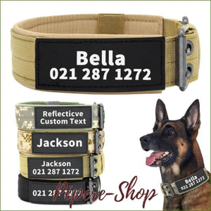 Collier tactique avec personnalisation pour gros chien