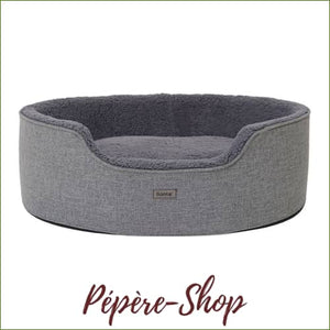 Corbeille pour chien en tissu avec coussin réversible - haut de gamme - Gris / S- 