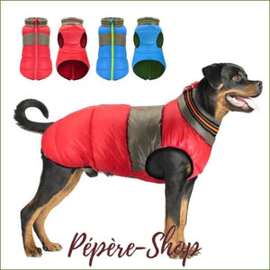 Doudoune pour gros chien réversible et réfléchissante/