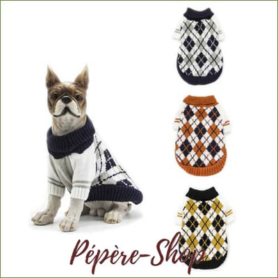 Pull pour petits chiens BULLY à carreaux -  